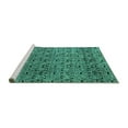 thumbnail image 2 of Ahgly Company Machine Washable Indoor Rectangle Abstract Turquoise Blue Modern Area Rugs, 2' x 5', 2 of 4