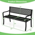 thumbnail image 3 of Costway 50" Garden Bench with Patterned Backrest and Curved Armrests for Porch Lawn, 3 of 10