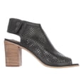thumbnail image 4 of Womens STEVEN by Steve Madden Suzy Perforated Open Toe Heel Ankle Booties - Black, 4 of 7