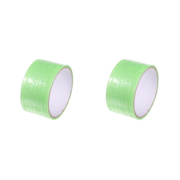 Kearding Resplandor en la oscuridad Cinta de bola adhesiva DIY Alivio del estrés Luminoso Favores de fiesta sedosos Artesanía rodante para 4.8 CM/verde 2piezas