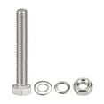 thumbnail image 3 of Uxcell M6 x 45mm 304 Stainless Steel Hex Head Screws Bolts, Nuts, Flat & Lock Washers Kits 10 Sets, 3 of 5