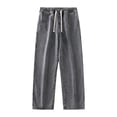 thumbnail image 3 of Mfakffe Baggy Jeans for Men Wide Leg Drawstring Elastic Waist Denim Pants Hip Hop Streetwear Casual Summer Jeans with Pockets, 3 of 5