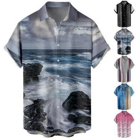 

Mens Crewneck Shirts Stylish Retro Costume Plus Size Men