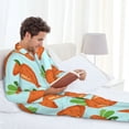 thumbnail image 6 of Hirioo Cartoon Carrot for Men's Pajama Sets 2 Piece Pjs Men's Long-Sleeved Pajama Set Button Down Sleepwear,S-XXL-Large, 6 of 7