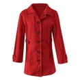 thumbnail image 4 of Quealent Pea Coats For Women Wool Blend Thicken Stand Collar Single Breasted Trench Coat Fashion A-Line Fall Winter Jackets Red for Size L, 4 of 6