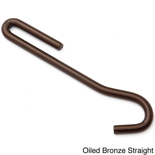 5" Oiled Bronze Straight Pot Rack Hooks, Set of 4