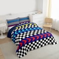 thumbnail image 3 of Homewish Boys Girls Geometric Plaid 3 Pieces Queen Comforter Set,Racing Car Theme Ultra Soft Bedding Sets,Extreme Sport Bedding Comforter Set Breathable,Lightweight Room Decor,Reversible, 3 of 8