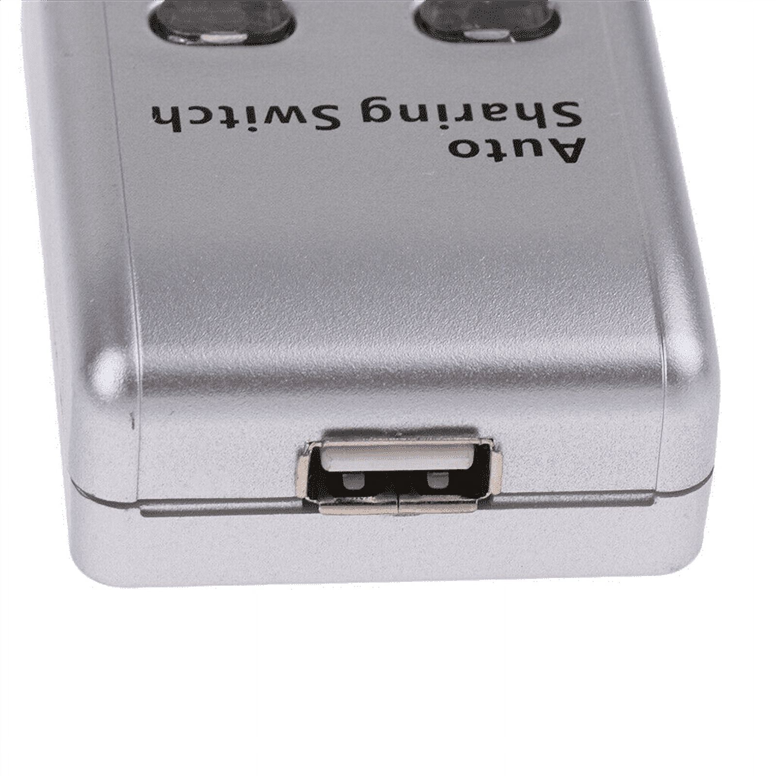 5X USB 2.0 Auto Sharing Switch 2 Port HUB Adapter Switcher for 2 PC Printer USB Switch Devices Support,5 x switcher,Silver