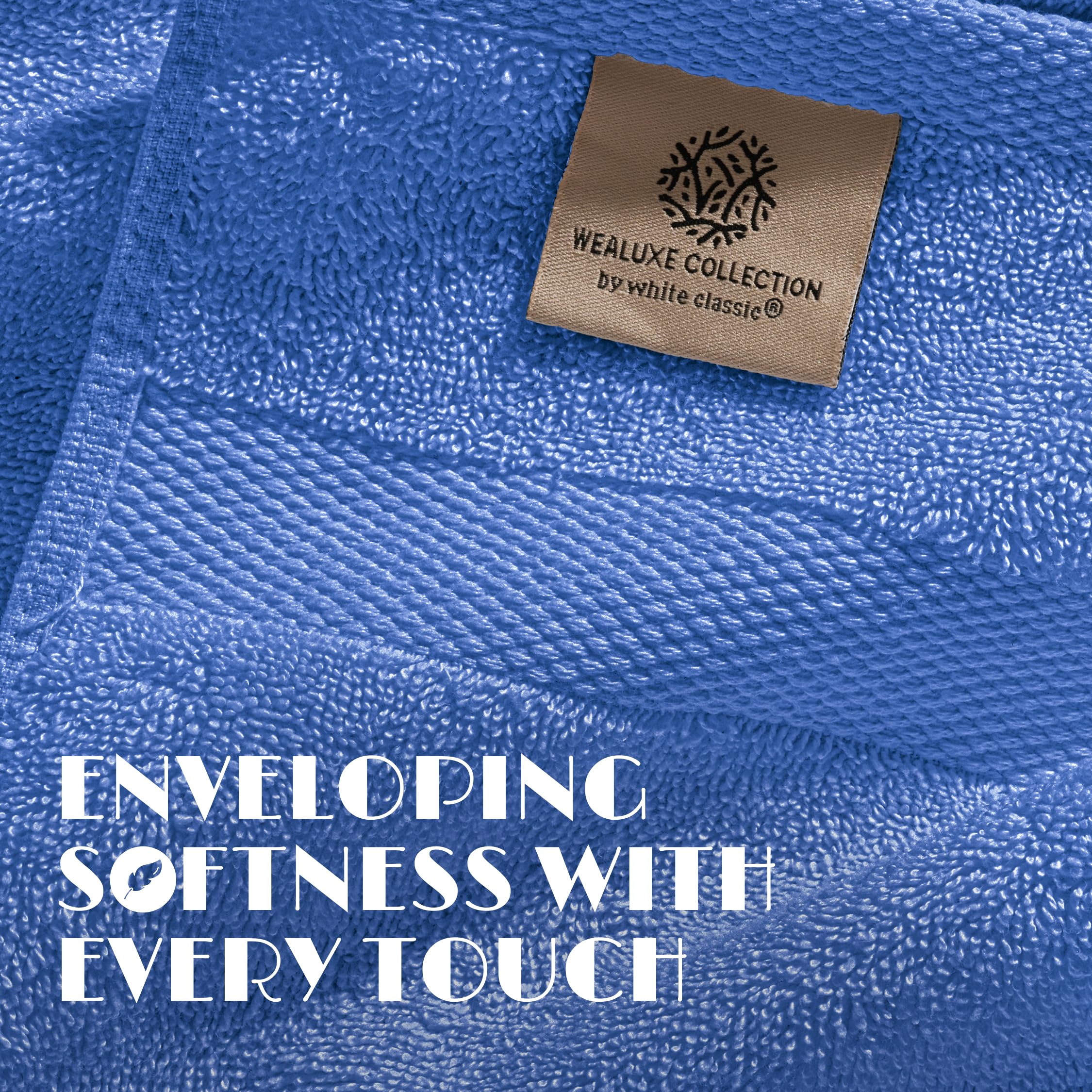 White Classic Luxury 650 Gsm Cotton Bath Sheet Towels, Extra Large Bathroom Towels Oversized, Light Blue, 35 x 70, 2 Pack