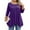 Purple, variant on WTOBBY Plus Size Women's Solid Color Round Neck 3/4 Sleeve Tunic Top Basic Loose Fit Tee for Full Figure Comfort Everyday Fall Fashion,Army Green L