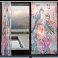 thumbnail image 3 of YAZAOO Curtains 110/118 Inch Long French Curtains Butterflies Colorful Birds Flowers Print For Farmhouse Bedroom Curtains Window Curtain Set 2, 3 of 4