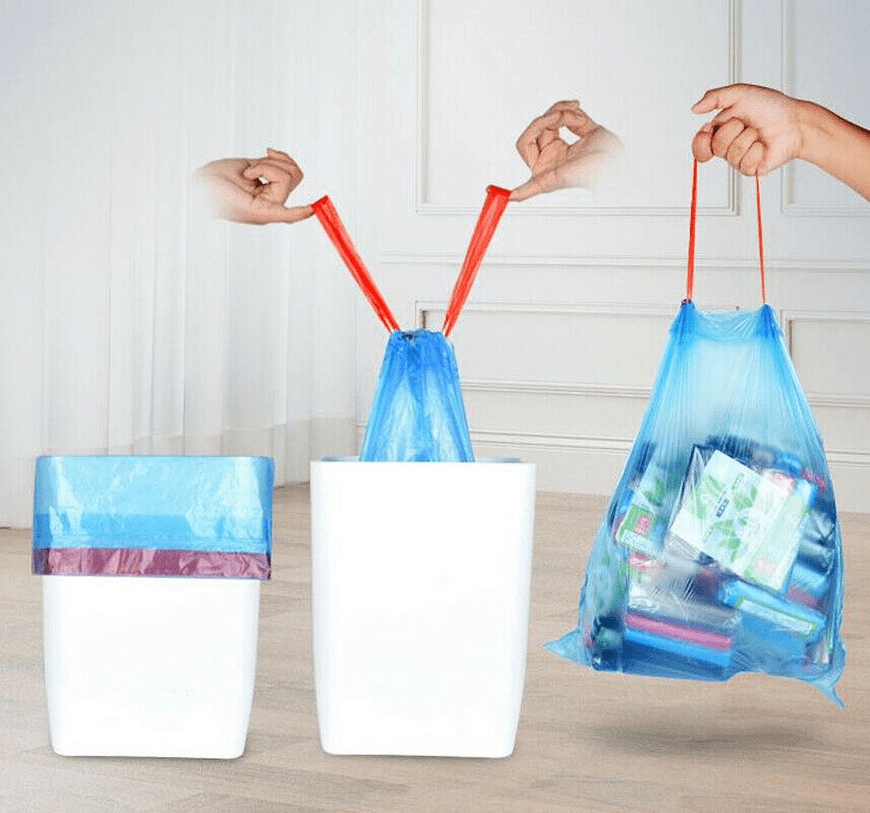 5 Rolls Drawstring Trash Bags 4 Gallons Garbage Bags Small Trash Can Bin Liners
