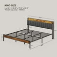 thumbnail image 3 of Lofka King Size Bed Frame with Storage Headboard, Metal Bed Frame, Dark Gray Headboard Cushion, 3 of 7