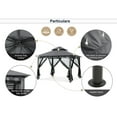 thumbnail image 3 of MASTERCANOPY 11 x 11ft Patio Gazebo with Double Roof and Mesh Walls, Dark Gray, 3 of 8