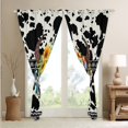 thumbnail image 4 of Erosebridal Black Cowhide Curtains & Drapes 2 Panels 52"Wx63"L,Bull Skull Curtains Bohemian Sunflower Watercolor Feather Blackout Curtains,Flowers Butterfly Gothic Bone Skeleton Western Decor, 4 of 6