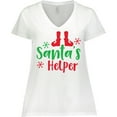 thumbnail image 3 of Inktastic Santa's Helper, Elf Shoes, Christmas - Red Green Women's Plus Size V-Neck T-Shirt, 3 of 5