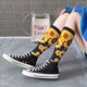 thumbnail image 5 of Fotbe Navy Blue Plaid Sunflower Calcetas Divertidas Estampadas para Hombre y Mujer, Calcetas de Algodón hasta la Rodilla para Caminar, Correr, Enfermería y Embarazo, 5 of 6
