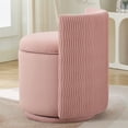 thumbnail image 4 of Velvet Swivel Vanity Chair with Storage, Swivel Makeup Chair with Wave Back, No Assembly Small Accent Stool for Bedroom, Dressing, Living Room,Pink, 4 of 15