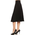 thumbnail image 2 of Women's Casual High Waist A-Line Midi Skirt with Elastic Waistband, 2 of 5
