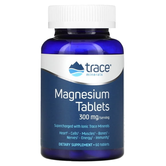 Trace Minerals | Magnesium Tablets, 60 Tabs | Tabletas de Magnesio 60 Tabletas
