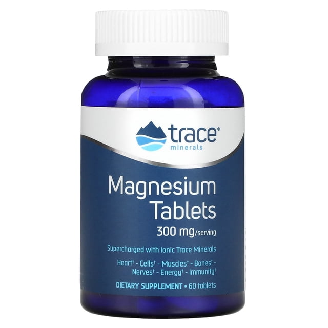 Trace Minerals | Magnesium Tablets, 60 Tabs | Tabletas de Magnesio 60 Tabletas