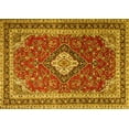 thumbnail image 1 of Ahgly Company Machine Washable Indoor Rectangle Medallion Yellow Traditional Area Rugs, 2' x 4', 1 of 4