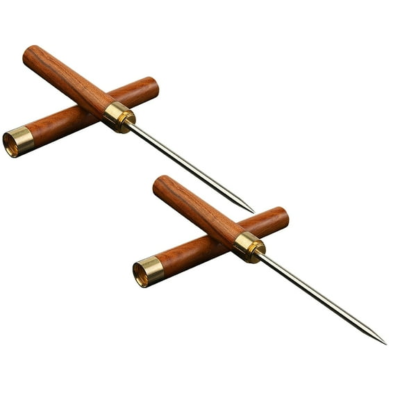 Clearance Cutter under $15 Stainless Ice Pick Pick Tool With Cover Non Slip Wooden Handle Pick For Bars Kitchen Bartender Breaking Ice