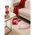 thumbnail image 4 of Heart Bathroom Rug Valentines Day Mat, Non Slip, Red Pink Multicolor Polyester, Washable 31.5"x15.7", Absorbent Comfort, Heart Shaped Floor Decor for Home, 4 of 6