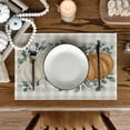 thumbnail image 6 of Smile Orange Pumpkins Eucalyptus Leaves Fall Thanksgiving Table Placemat 4 Set 12 x 18, 6 of 7