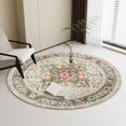 thumbnail image 1 of shiyou-Round Rug for Living Room 3Ft Round Washable Rug Boho Small Circle Kitchen Area Rug Non Slip Low Pile Circular Rugs Soft Round Carpet for Bedroom, Office, Kitchen Entryway, Bathroom (Cream/Gre, 1 of 4
