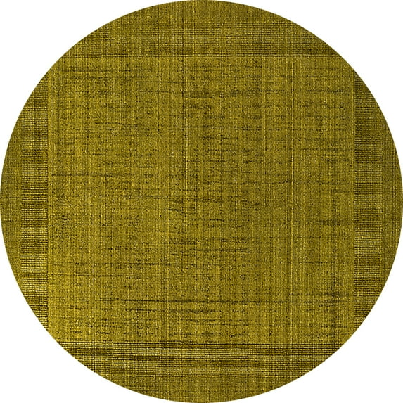 Ahgly Company Indoor Round Oriental Yellow Industrial Area Rugs, 6' Round