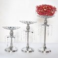 thumbnail image 3 of XBMego Silver Crystal Candle Holder Wedding Candlestick Christmas Party Table Centerpieces Candelabra Flower Vase Home Decor (3pcs for 1 Lot), 3 of 7