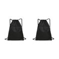 thumbnail image 4 of VONKY Portable Nylon Drawstring Bag Sack Beach Gym Backpack Shoes Bags Convenient and Versatile Black 2Set, 4 of 6