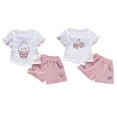 thumbnail image 5 of URMAGIC Toddler Baby Girl Cherry Ruffle Tops+Shorts Summer Outfit Set,1-5Y, 5 of 5