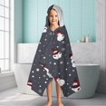 thumbnail image 6 of Dark Christmas Snowman Pattern Hooded Bath Towel，60"x35" for Ages 3 To 12 Kids, Quick Dry Lightweight Soft Microfiber Hood Beach Towel Cover Up for Kids, 6 of 7