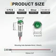 thumbnail image 2 of Uxcell 5Pcs 6mm Indicator Light, 110V-220V AC LED Metal Signal Lamp Waterproof,Green, 2 of 6