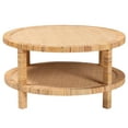 thumbnail image 3 of bali & pari Kalimantan Boho Coffee Table, Handwoven Natural Rattan, Light Honey, 3 of 8