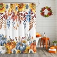 thumbnail image 3 of Shower Curtains for Bathroom-48"x72",Fall Leaves Sunflower Thanksgiving Pumpkin Waterproof Bath Curtain Shower Curtain Set, 3 of 7