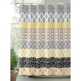 thumbnail image 2 of Shower Curtain Boho Shower Curtains for Bathroom, Waterproof Polyester Shower Curtain Set with Hooks, Stall Long Size 54"x78" Bohemian Geometric Stripes Yellow Grey, 2 of 6