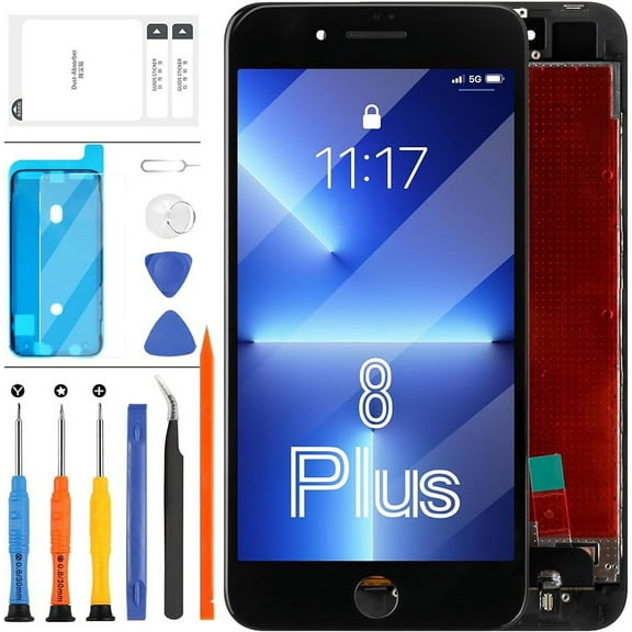 for iPhone 8 Plus Screen Replacement Black 5.5 Inch Full Assembly for iPhone 8 Plus A1864 A1897 A1898 LCD Dispaly 3D Touch Screen Digitizer with Repair Tools Kit