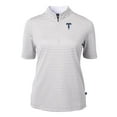 thumbnail image 2 of Women's Cutter & Buck Gray Tulsa Drillers Virtue DryTec Eco Pique Stripe Recycled Top, 2 of 3