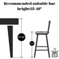 thumbnail image 6 of Dayalane Windsor Bar Stools Set of 4, 26" Farmhouse Wooden Counter Height Barstools with Spindle Back & Footrest, Armless Kitchen Island Stools for Bistro, Pub, Breakfast Bar,Black, 6 of 11