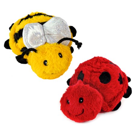 Giftable World Fiona Ladybug & Benny Bee with Squeaker Ball Plush Pet Toy 2 Piece Assortment