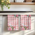 thumbnail image 7 of Pink Spring Floral Kitchen Towels Set of 1, Watercolor Flowers Butterfly Checkered Absorbent Dish Towels for Kitchen, Microfiber Hand Towel, Quick Drying Tea Towel for Cleaning Decorative Dishcloths, 7 of 7