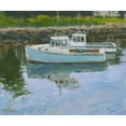 thumbnail image 2 of Calcasola, Stephen 14x12 Gold Ornate Wood Framed with Double Matting Museum Art Print Titled - Lobster Boats, 2 of 4