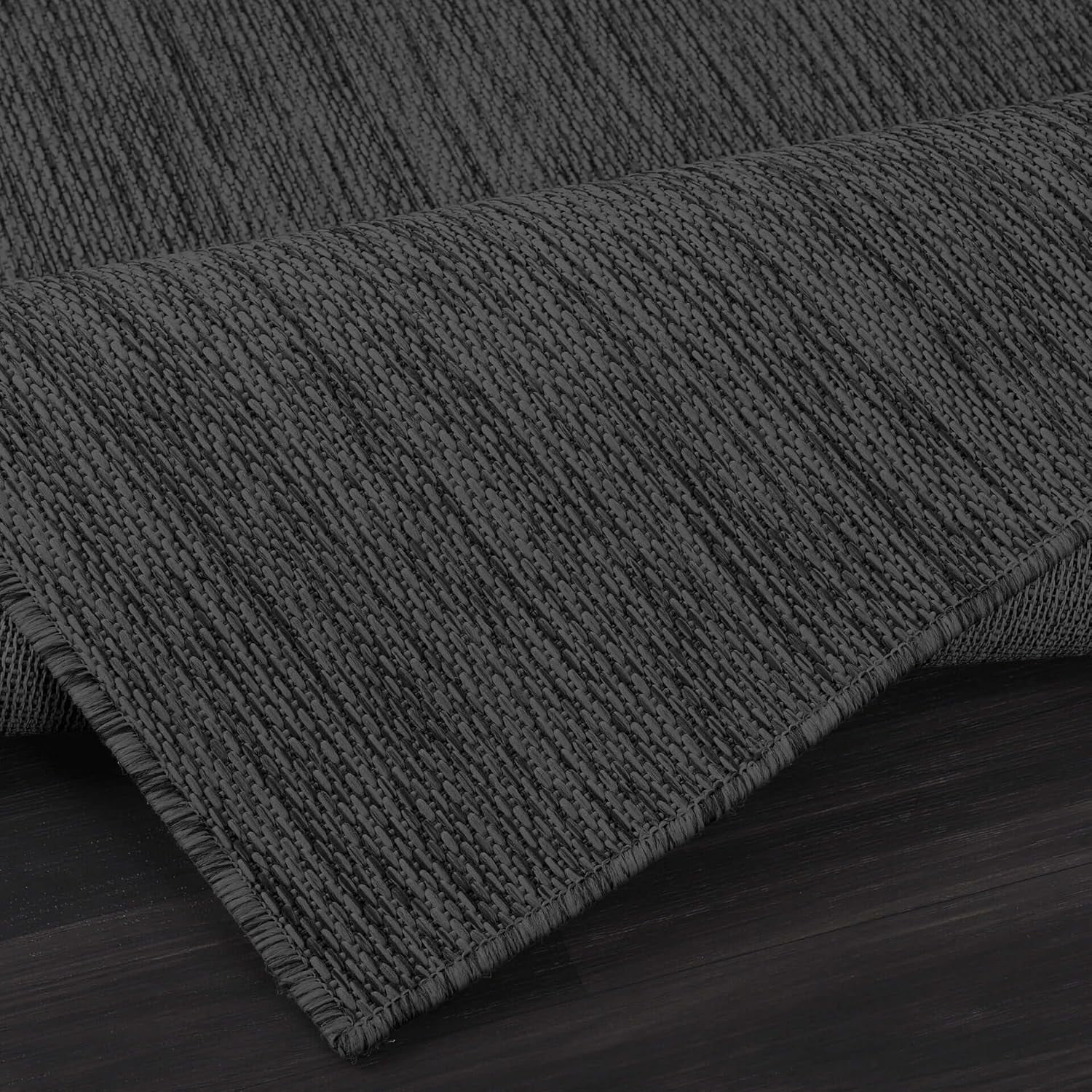 CAMILSON Solid Washable Waterproof Outdoor Indoor Area Rug Dark Gray 8x10