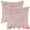 Pink, variant on Unique Bargains Basho Leaf Pattern Cushion Covers Solid Fluffy Plush Pillow Covers 2 Pcs White 18" x 18"