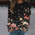 thumbnail image 2 of Jamicy Chandails en Molleton d'Automne pour Femmes 2025 Nouvelle Mode Chemises à Manches Longues pour Femmes Mode Chemises à Manches Longues Col Rond Basique Tee Tri Confortable Hauts Imprimés Blouse, 2 of 4