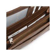 391106 Long Leather Clutch Wallet with Leather Frame in Oak Color | Style n Craft