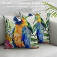 thumbnail image 3 of Shiartex JES&amp;MEDIS Home Decorative Square Throw Pillowcase Cute Birds Parrot Cartoon Patten Cushion Pillows Cover White, 3 of 5